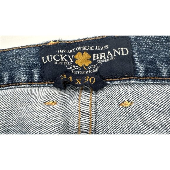 Lucky Brand Jeans 34x30 Blue Denim 361 Vintage Grunge Skater Stretch Distress - Picture 3 of 13